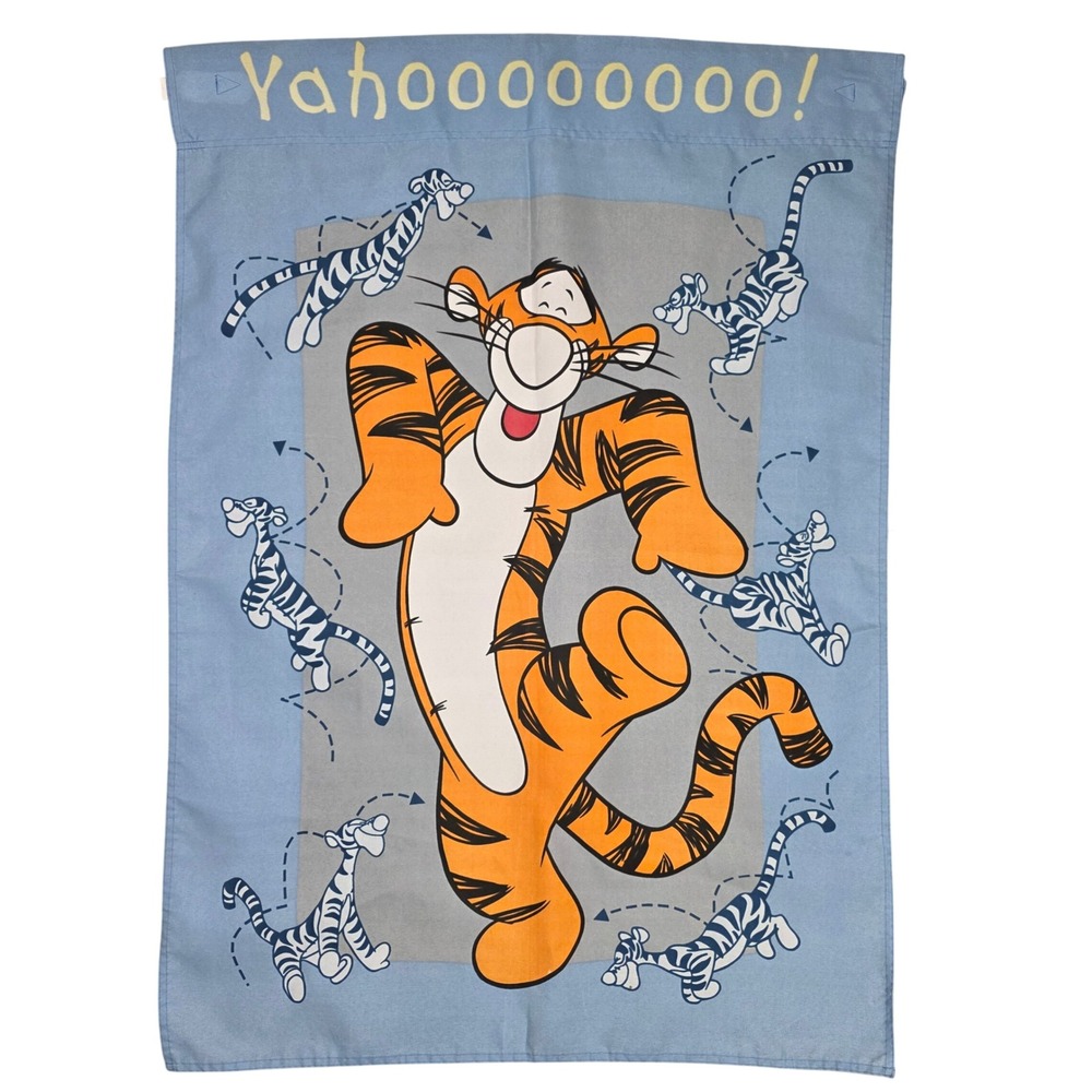Disney Tigger Yahoo Bouncing Vintage Garden Flag GOOD Nostalgia Kidcore Nursery